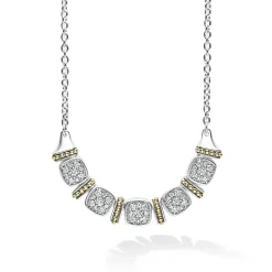 Diamonds<LAGOS Two-Tone Five Station Diamond Necklace