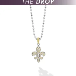 Diamonds<LAGOS Two-Tone Fleur De Lis Diamond Pendant Necklace