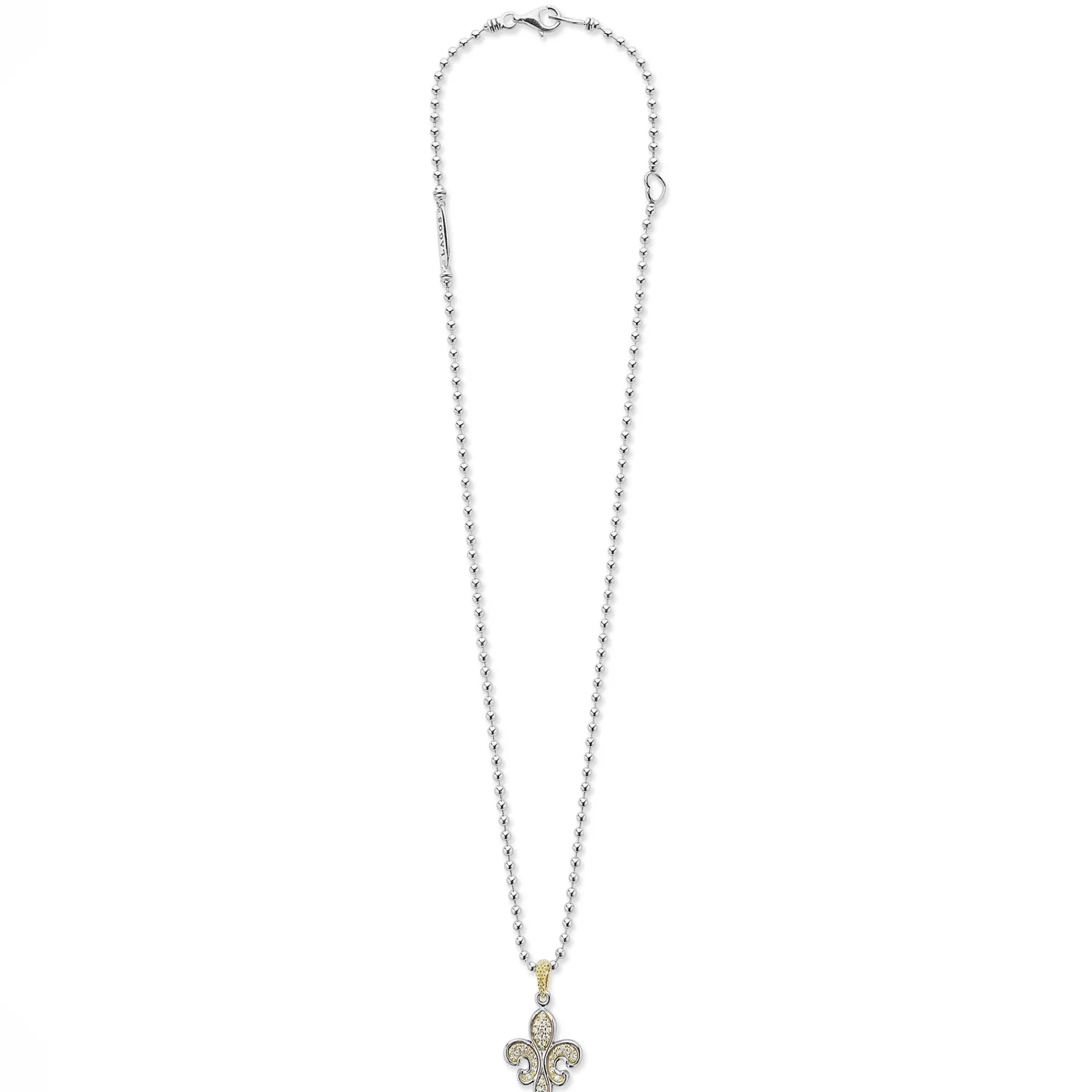 Diamonds<LAGOS Two-Tone Fleur De Lis Diamond Pendant Necklace