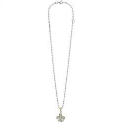Pendant Necklaces<LAGOS Two-Tone Fleur De Lis Diamond Pendant Necklace