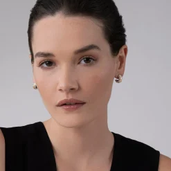 Hoop Earrings<LAGOS Two-Tone Flute Huggie Earrings