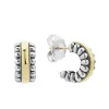 Huggie Earrings<LAGOS Two-Tone Flute Huggie Earrings