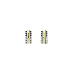 Two-Tone<LAGOS Two-Tone Flute Huggie Earrings