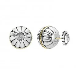 Two-Tone<LAGOS Two-Tone Fluted Earring Backs