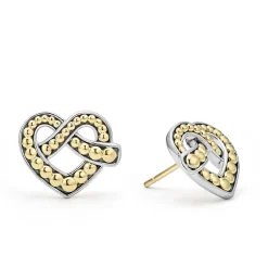 Two-Tone<LAGOS Two-Tone Heart Stud Earrings