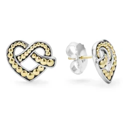 Two-Tone<LAGOS Two-Tone Heart Stud Earrings