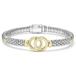 Caviar Bracelets<LAGOS Two-Tone Interlocking Caviar Bracelet | 6Mm