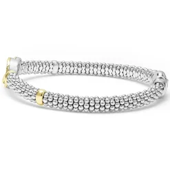 Diamonds<LAGOS Two-Tone Interlocking Diamond Caviar Bracelet | 6Mm