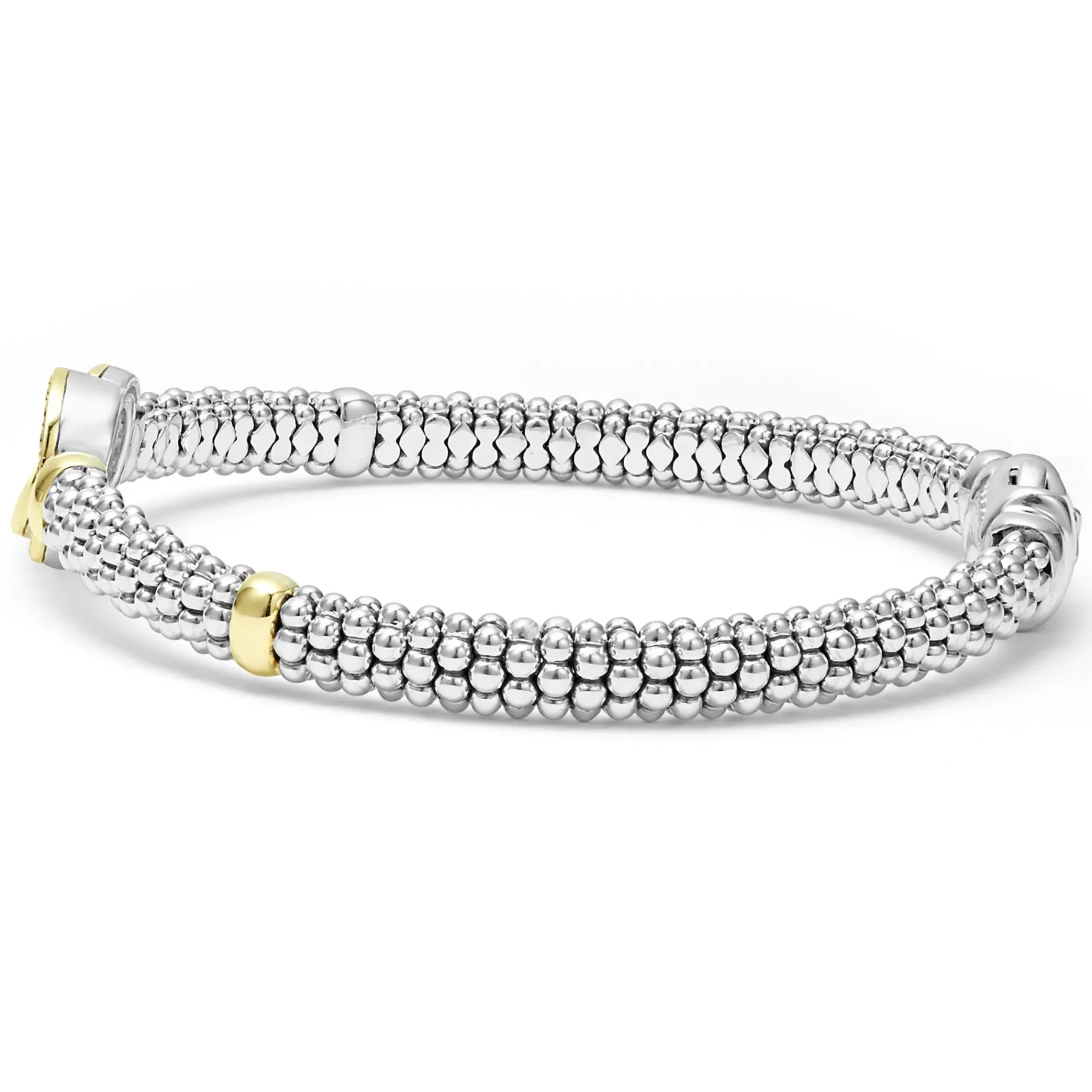 Diamonds<LAGOS Two-Tone Interlocking Diamond Caviar Bracelet | 6Mm