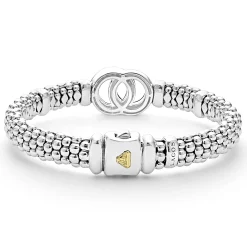 Two-Tone<LAGOS Two-Tone Interlocking Diamond Caviar Bracelet | 9Mm