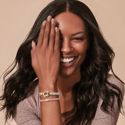 Diamonds<LAGOS Two-Tone Interlocking Diamond Caviar Bracelet | 9Mm