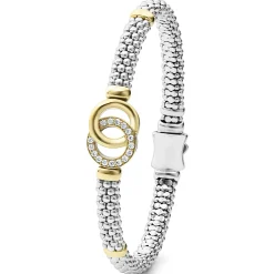 Caviar Bracelets<LAGOS Two-Tone Interlocking Diamond Caviar Bracelet | 6Mm
