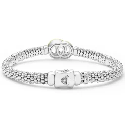 Caviar Bracelets<LAGOS Two-Tone Interlocking Diamond Caviar Bracelet | 6Mm