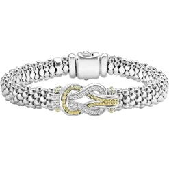 Diamonds<LAGOS Two-Tone Knot Caviar Diamond Bracelet | 9Mm