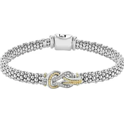 Diamonds<LAGOS Two-Tone Knot Caviar Diamond Bracelet | 6Mm