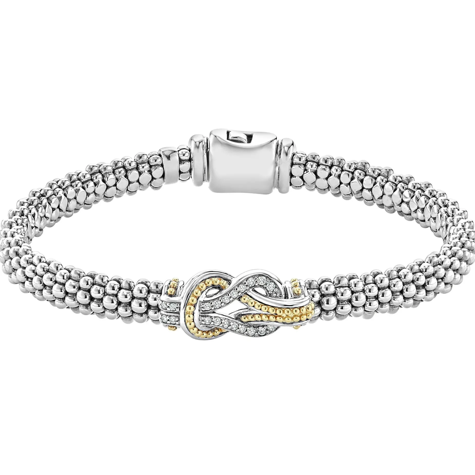 Two-Tone<LAGOS Two-Tone Knot Caviar Diamond Bracelet | 6Mm