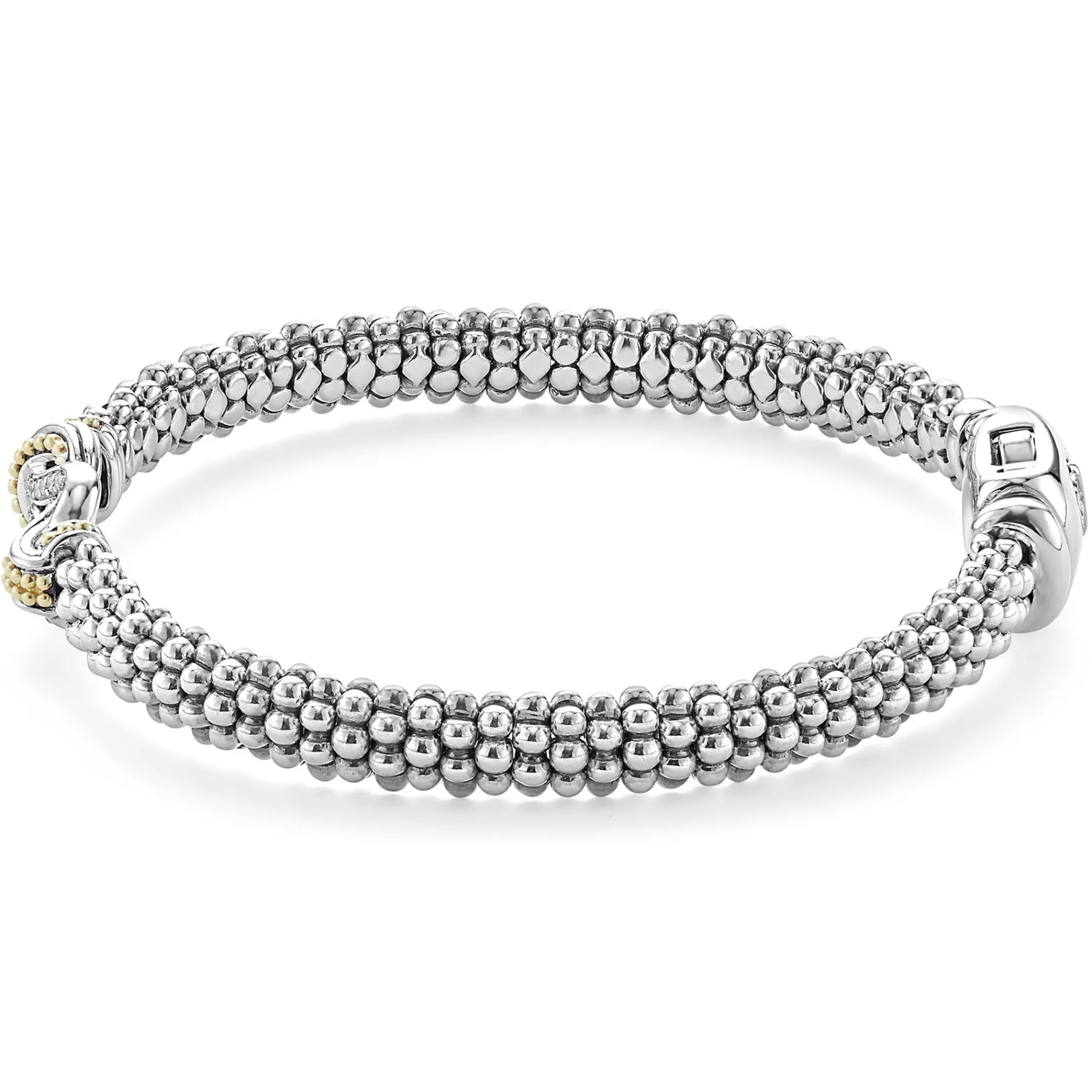 Two-Tone<LAGOS Two-Tone Knot Caviar Diamond Bracelet | 6Mm