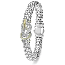 Two-Tone<LAGOS Two-Tone Knot Caviar Diamond Bracelet | 9Mm