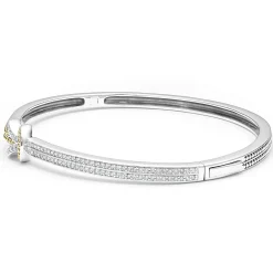 Diamonds<LAGOS Two-Tone Knot Diamond Cuff Bracelet