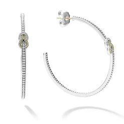 Diamonds<LAGOS Two-Tone Knot Diamond Hoop Earring