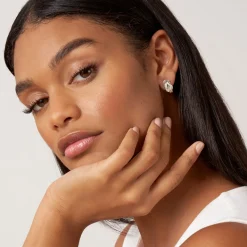 Huggie Earrings<LAGOS Two-Tone Knot Diamond Huggie Earrings