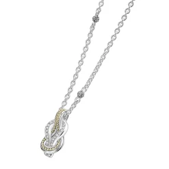 Two-Tone<LAGOS Two-Tone Knot Diamond Pendant Necklace