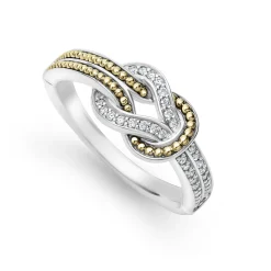 Caviar Rings<LAGOS Two-Tone Knot Diamond Ring