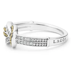Caviar Rings<LAGOS Two-Tone Knot Diamond Ring