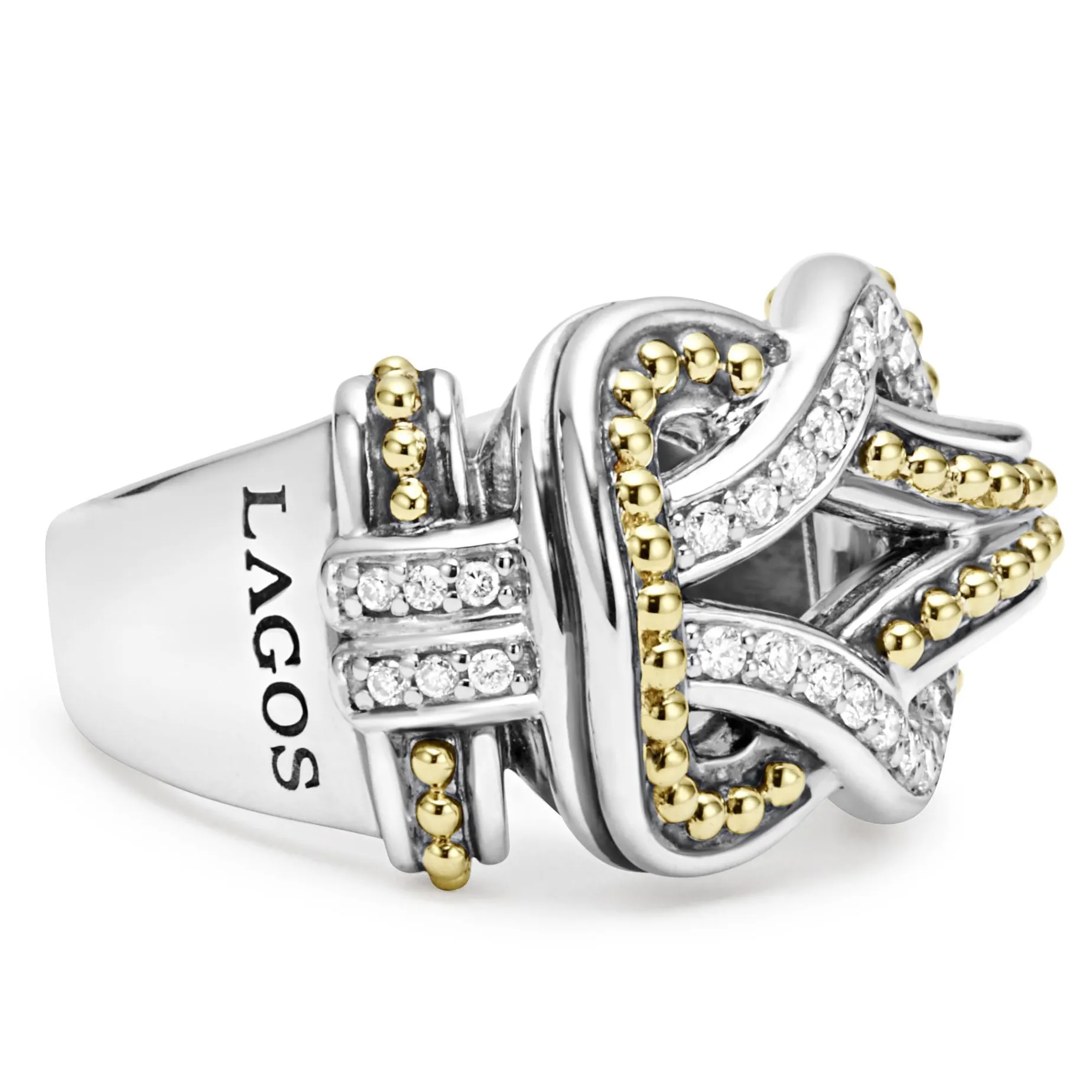 Diamonds<LAGOS Two-Tone Knot Diamond Statement Ring