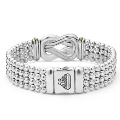Two-Tone<LAGOS Two-Tone Knot Diamond Statement Bracelet