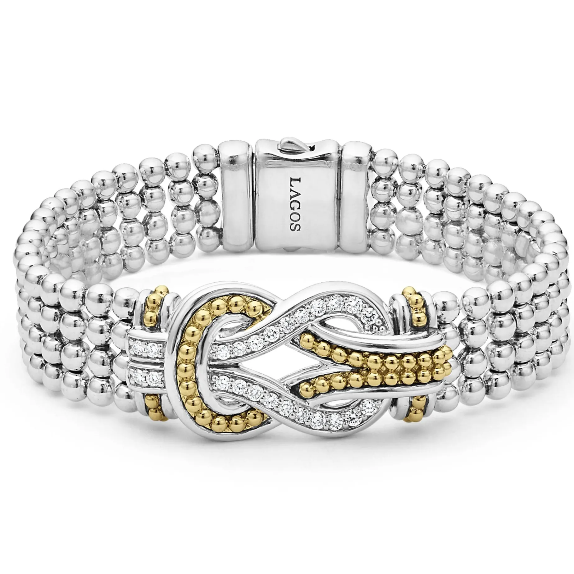 Diamonds<LAGOS Two-Tone Knot Diamond Statement Bracelet