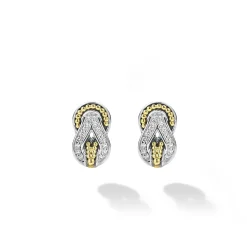Two-Tone<LAGOS Two-Tone Knot Diamond Stud Earrings