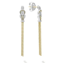 Diamonds<LAGOS Two-Tone Knot Diamond Tassel Earring