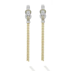 Two-Tone<LAGOS Two-Tone Knot Diamond Tassel Earring