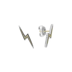 Two-Tone<LAGOS Two-Tone Lightning Bolt Stud Earrings