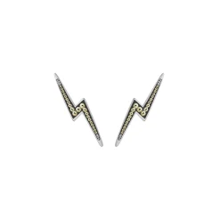 Two-Tone<LAGOS Two-Tone Lightning Bolt Stud Earrings