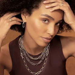 Drop Earrings<LAGOS Two-Tone Link Drop Earrings