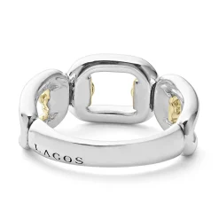 Caviar Rings<LAGOS Two-Tone Link Ring