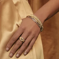 Caviar Rings<LAGOS Two-Tone Link Ring