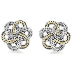 Caviar Earrings<LAGOS Two-Tone Love Knot Earrings