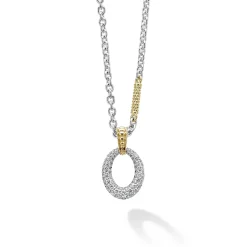 Diamonds<LAGOS Two-Tone Oval Diamond Pendant Necklace