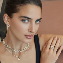 Diamonds<LAGOS Two-Tone Oval Diamond Pendant Necklace