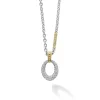 Two-Tone<LAGOS Two-Tone Oval Diamond Pendant Necklace