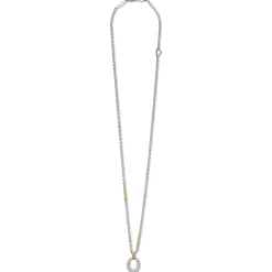 Two-Tone<LAGOS Two-Tone Oval Diamond Pendant Necklace