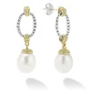 Two-Tone<LAGOS Two-Tone Oval Drop Pearl Earrings