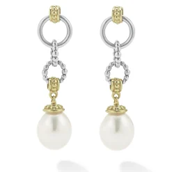 Two-Tone<LAGOS Two-Tone Pearl Circle Drop Earrings