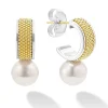 Two-Tone<LAGOS Two-Tone Pearl Hoop Earrings