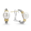 Pearl<LAGOS Two-Tone Pearl Huggie Earrings