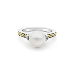 Pearl<LAGOS Two-Tone Pearl Ring
