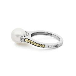 Pearl<LAGOS Two-Tone Pearl Ring